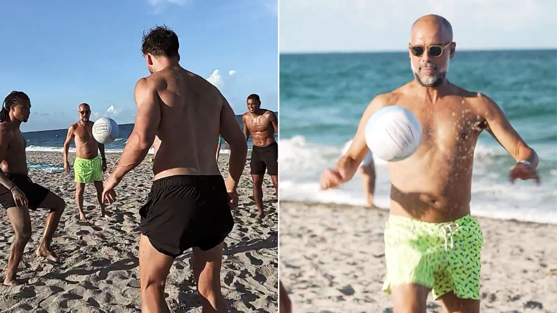 شاهد.. غوارديولا يستعرض مهاراته الكروية مع لاعبي مان سيتي		 – الخليجي نت