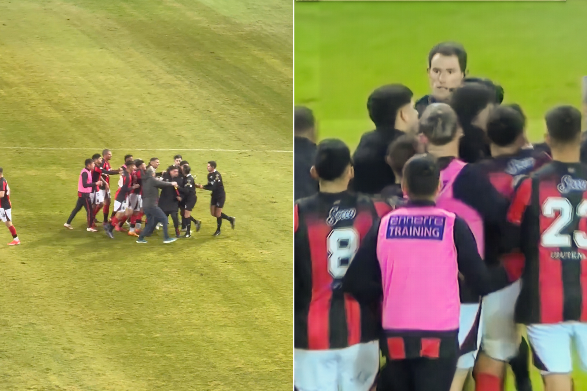 شاهد.. فوضى وهجوم على الحكم بعد نهاية مباراة بكأس الأرجنتين		 – الخليجي نت