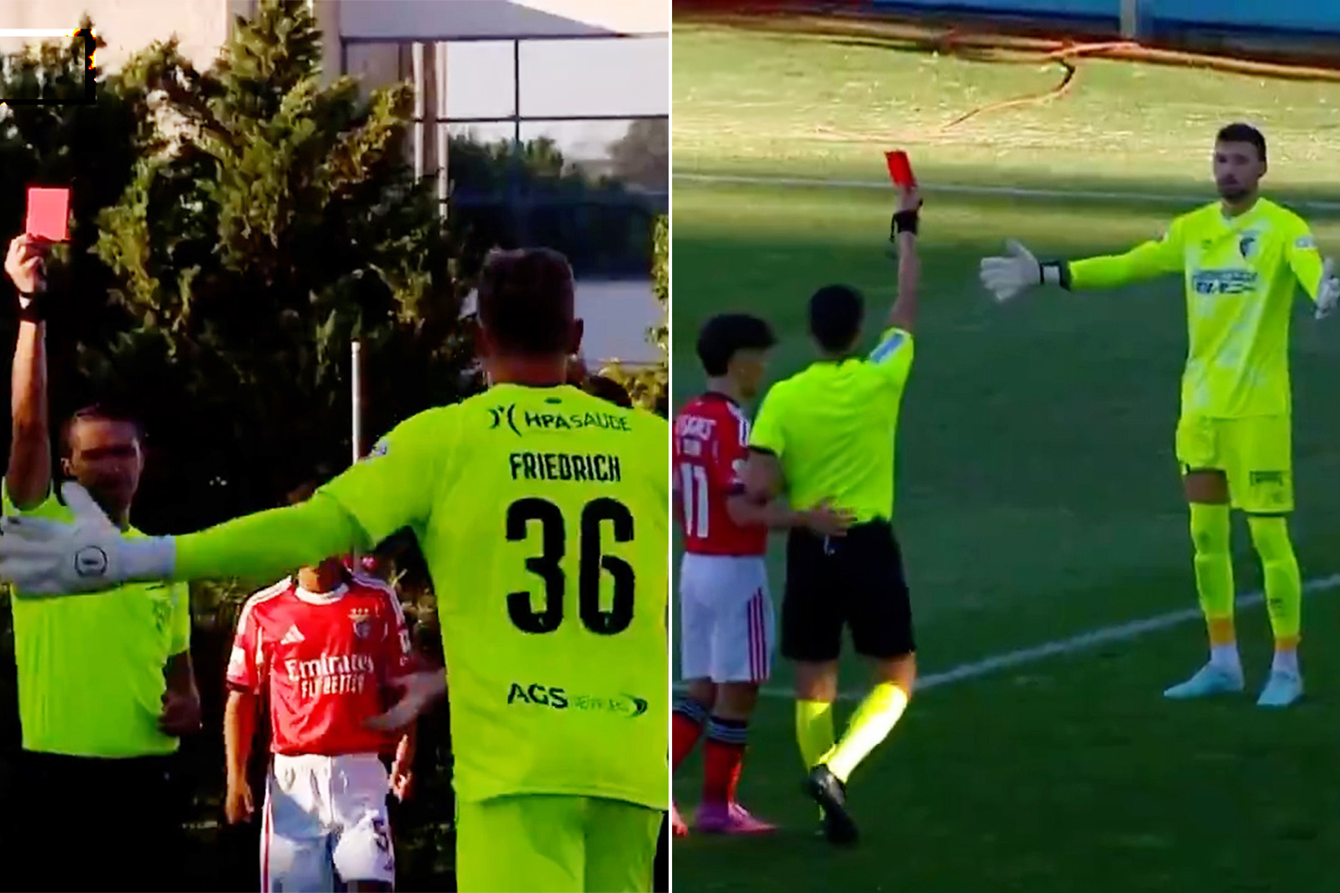 شاهد.. طرد حارسي مرمى فريق واحد في 3 دقائق		 – الخليجي نت