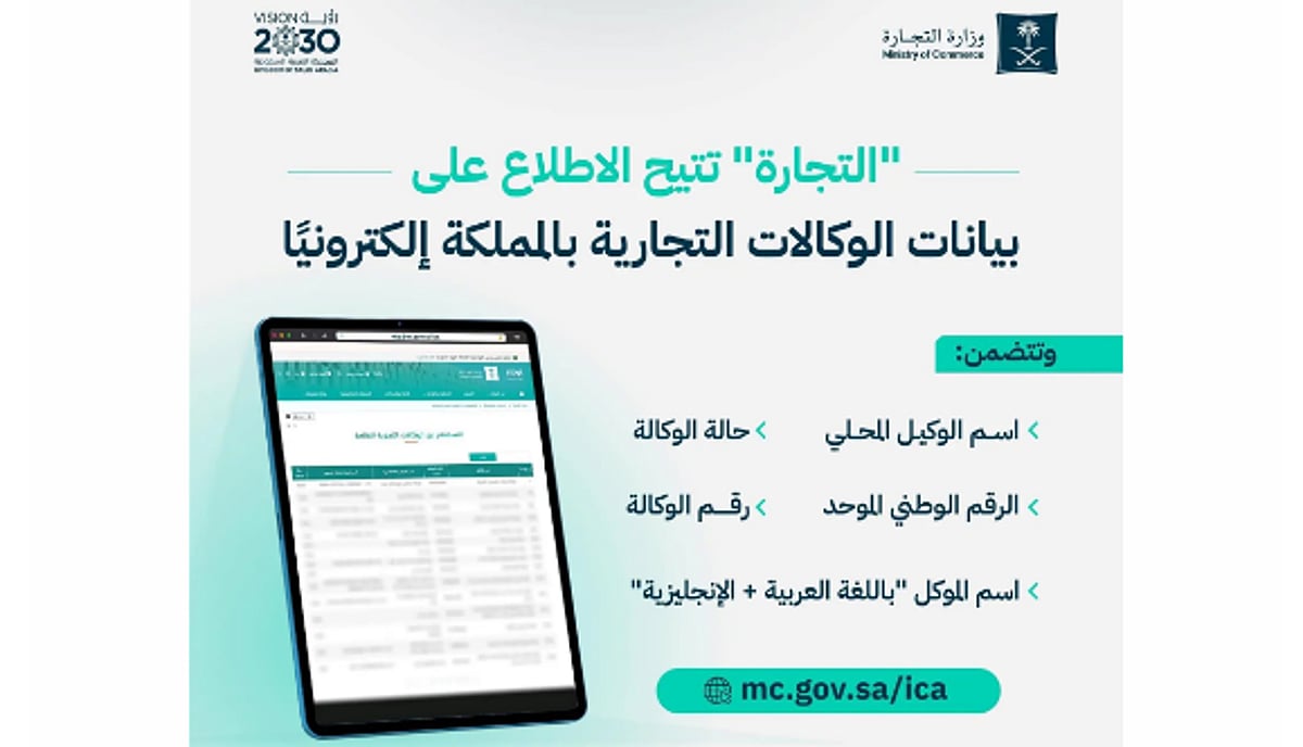 وزارة “التجارة” تتيح خدمة الاستعلام عن بيانات الوكالات التجارية إلكترونيًا		 – الخليجي نت